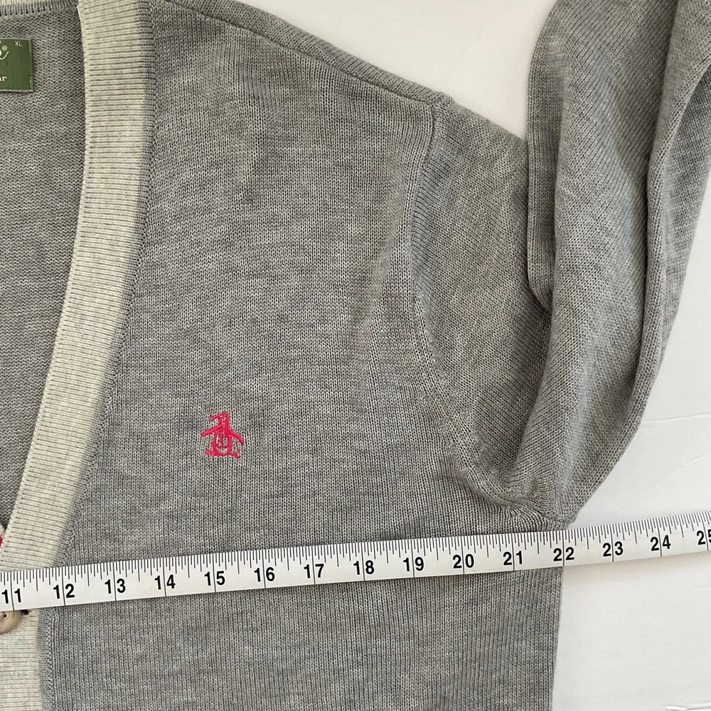 Original Penguin Cardigan Sweater Gray Size XL